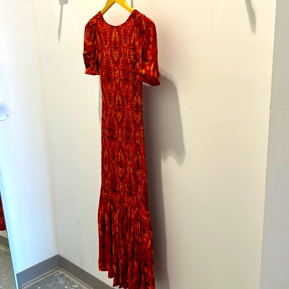 Red Patterned Maxi Dress